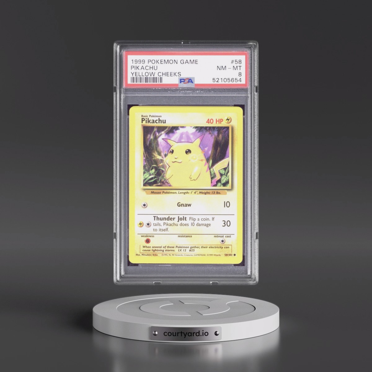 1999 Pokémon Game #58 Pikachu - Yellow Cheeks (PSA 8 NM-MT)