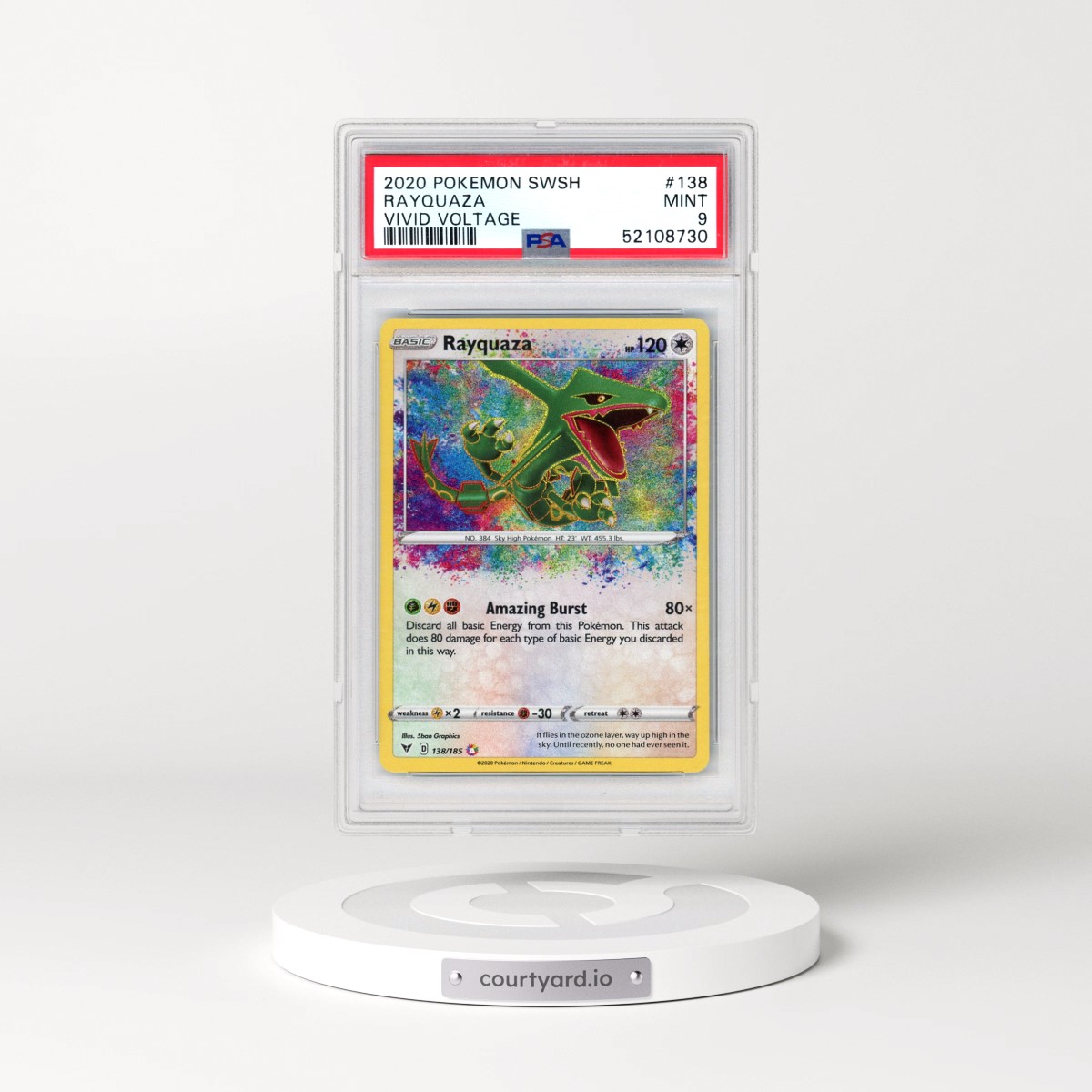 2020 Pokémon Sword & Shield Vivid Voltage #138 Rayquaza (PSA 9 MINT)