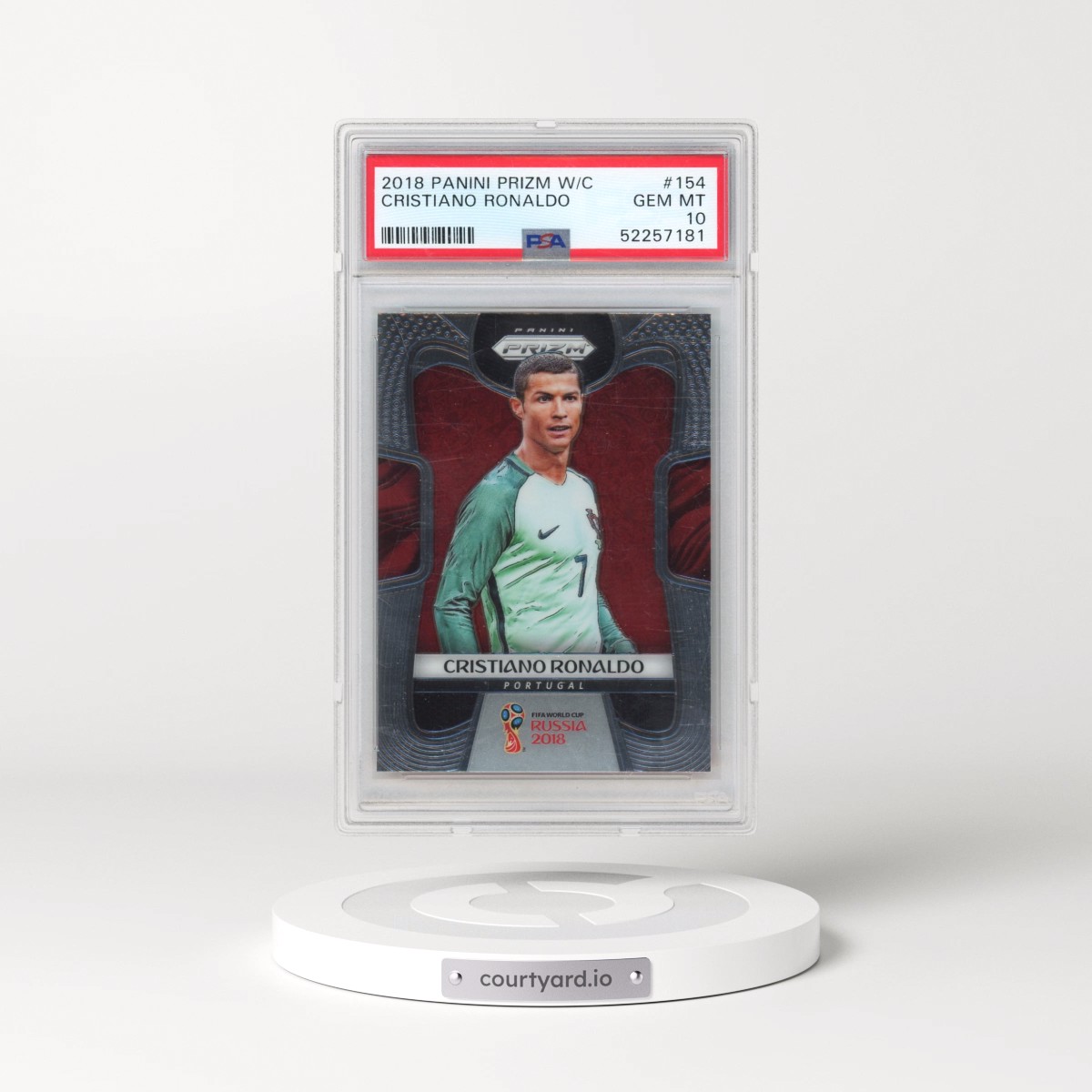 2018 Panini Prizm World Cup #154 Cristiano Ronaldo (PSA 10 GEM MINT)