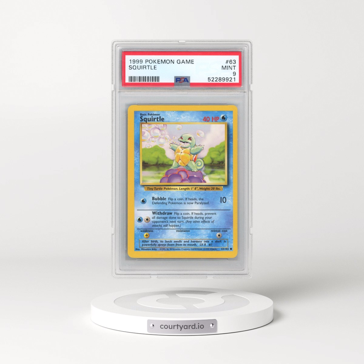 1999 Pokémon Game #63 Squirtle (PSA 9 MINT)
