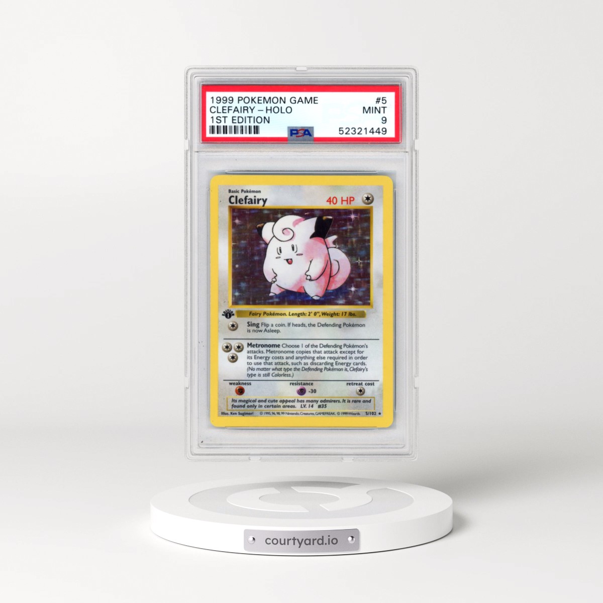 1999 Pokémon Game #5 Clefairy - 1st Edition Holo (PSA 9 MINT)