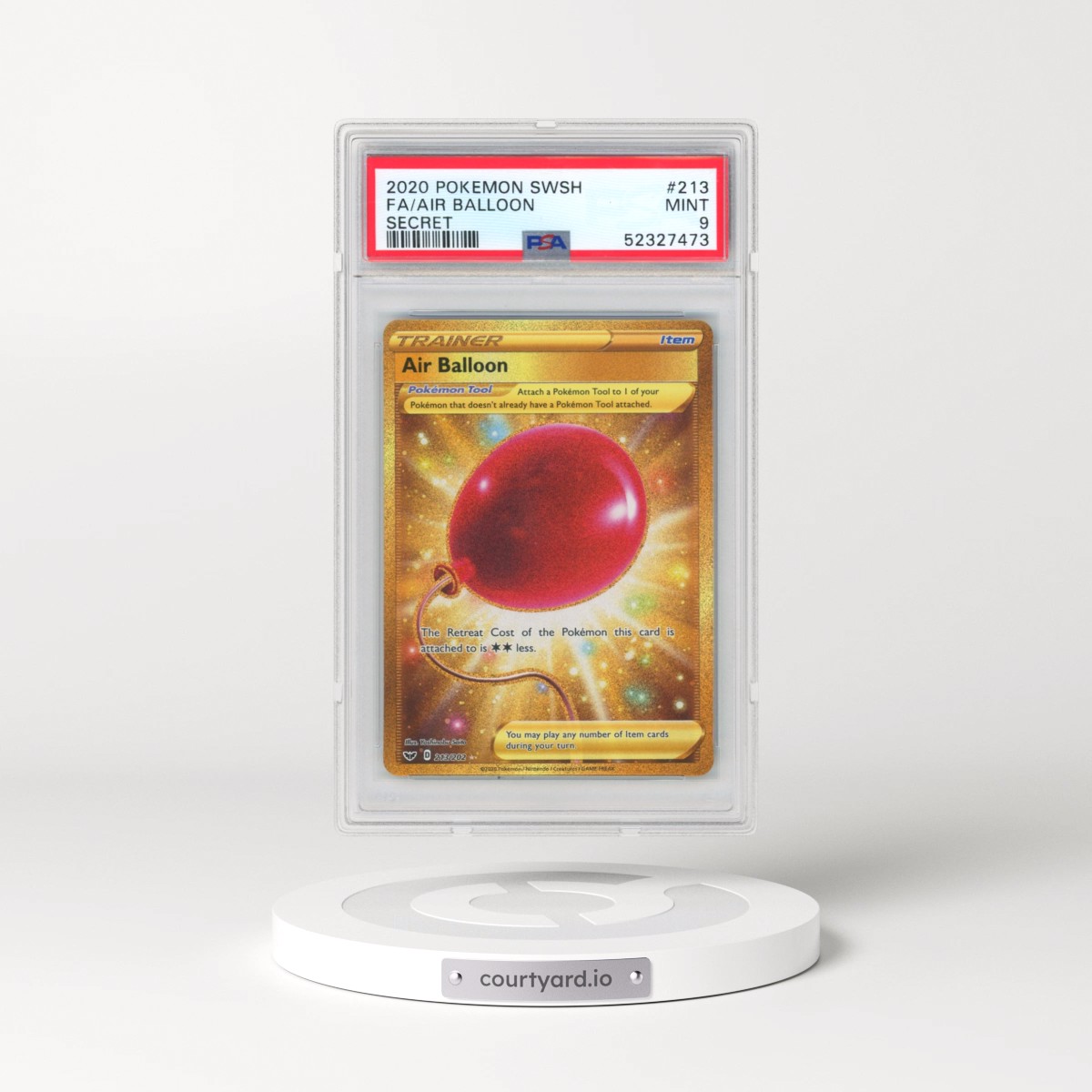 2020 Pokémon Sword & Shield #213 Air Balloon - Full Art Secret (PSA 9 MINT)