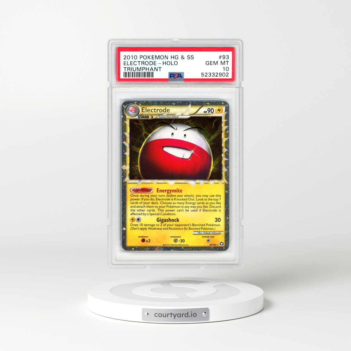 2010 HS Triumphant #93 Electrode - Holo (PSA 10 GEM MINT)