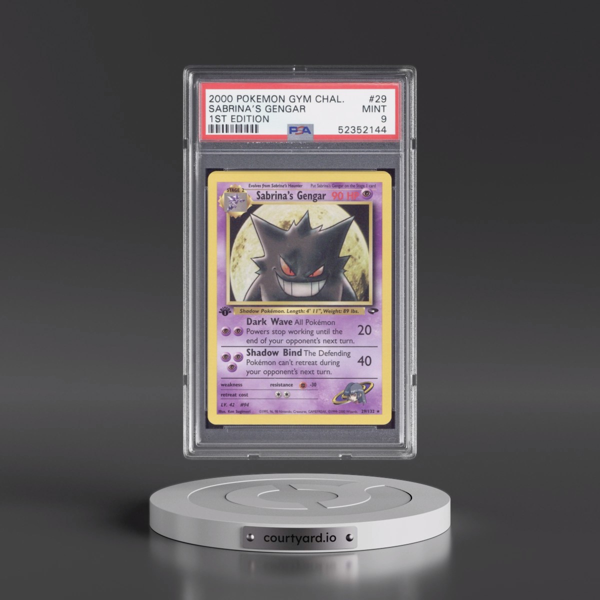 2000 Pokémon Gym Challenge #29 Sabrina's Gengar - 1st Edition (PSA 9 MINT)