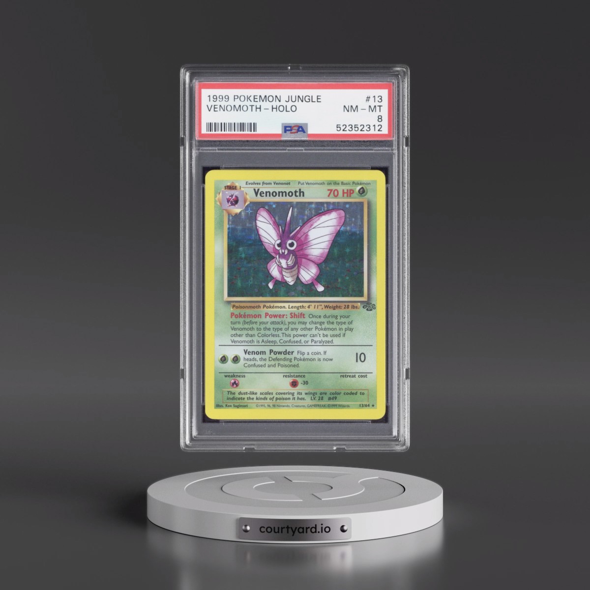 1999 Pokémon Jungle #13 Venomoth - Holo (PSA 8 NM-MT)