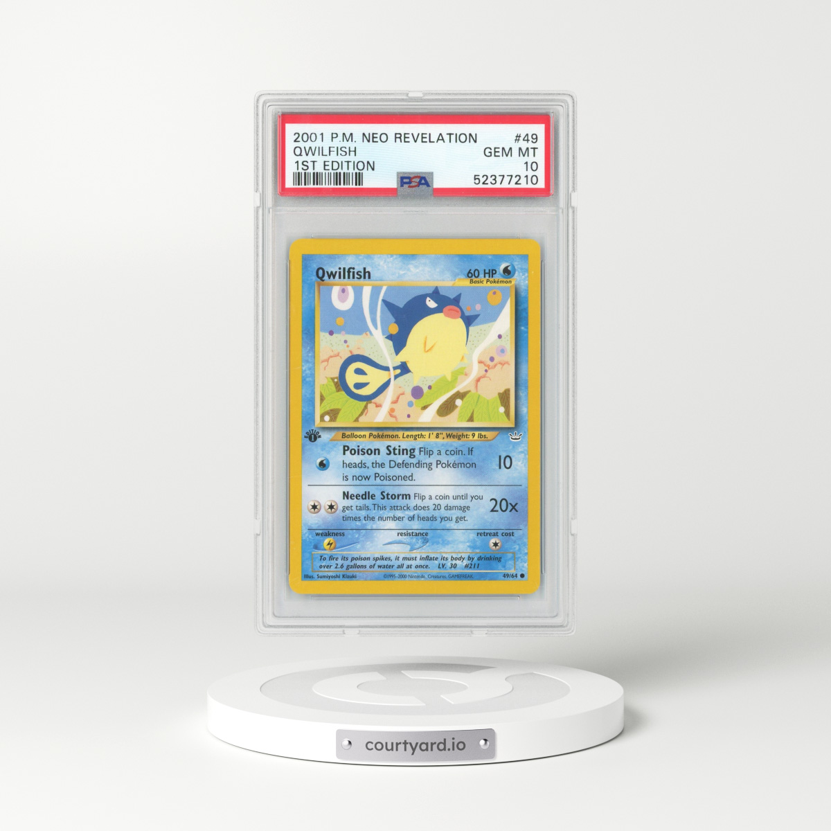 2001 Neo Revelation #49 Qwilfish - 1st Edition (PSA 10 GEM MINT)