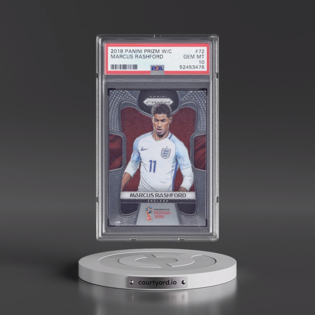 2018 Panini Prizm World Cup #72 Marcus Rashford (PSA 10 GEM MINT)
