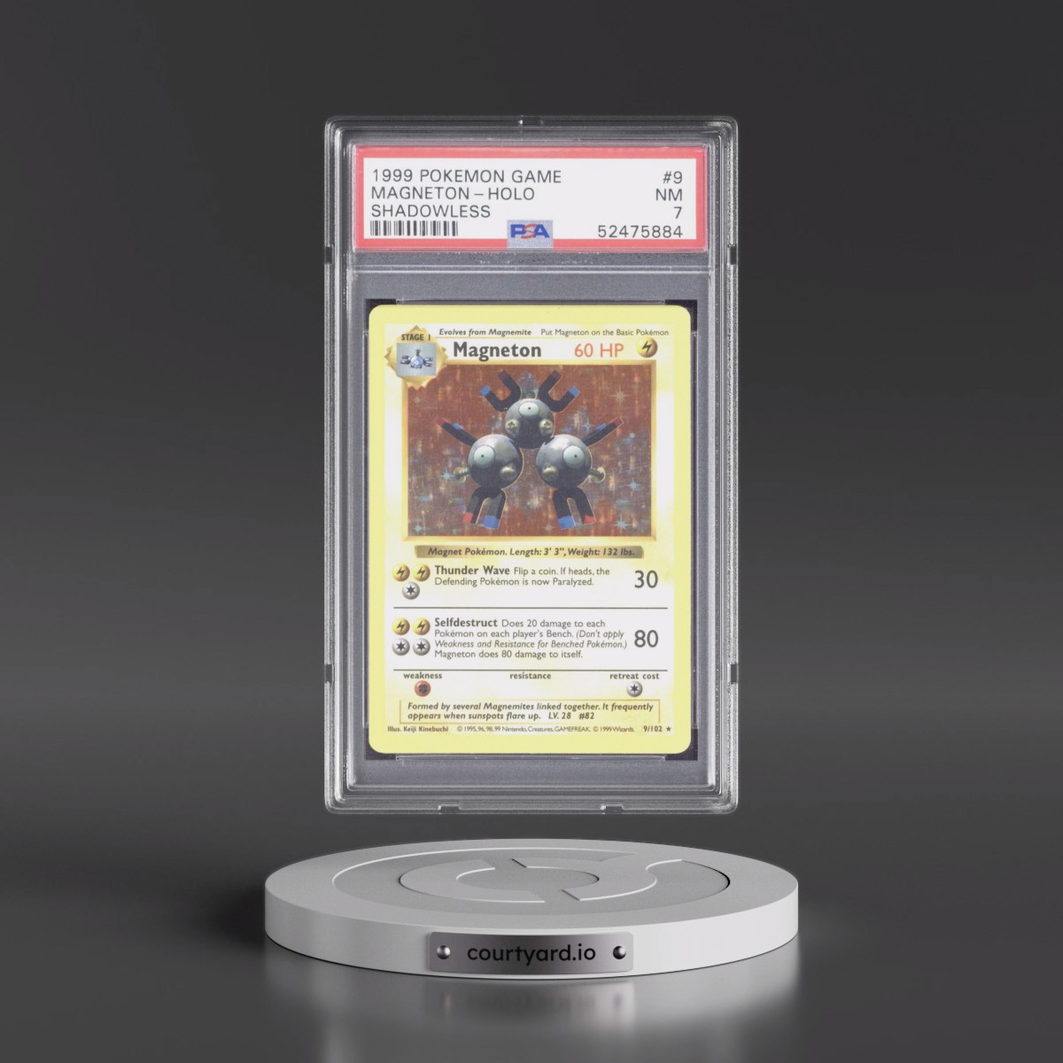 1999 Pokémon Game #9 Magneton - Holo Shadowless (PSA 7 NM)