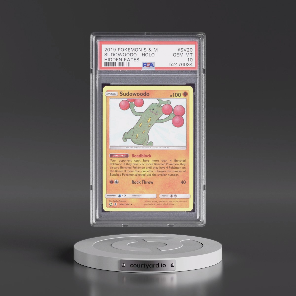 shiny sudowoodo pokemon card (Wisdom of Sea and Sky #93/241, 1-Diamond) Mint / near mint condition trading card 2019 Sudowoodo - Pokmon Pokmon