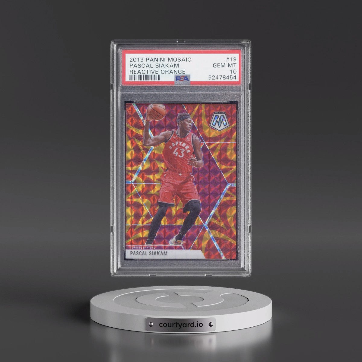 2019 Panini Mosaic Pascal Siakam - Reactive Orange #19 PSA 10