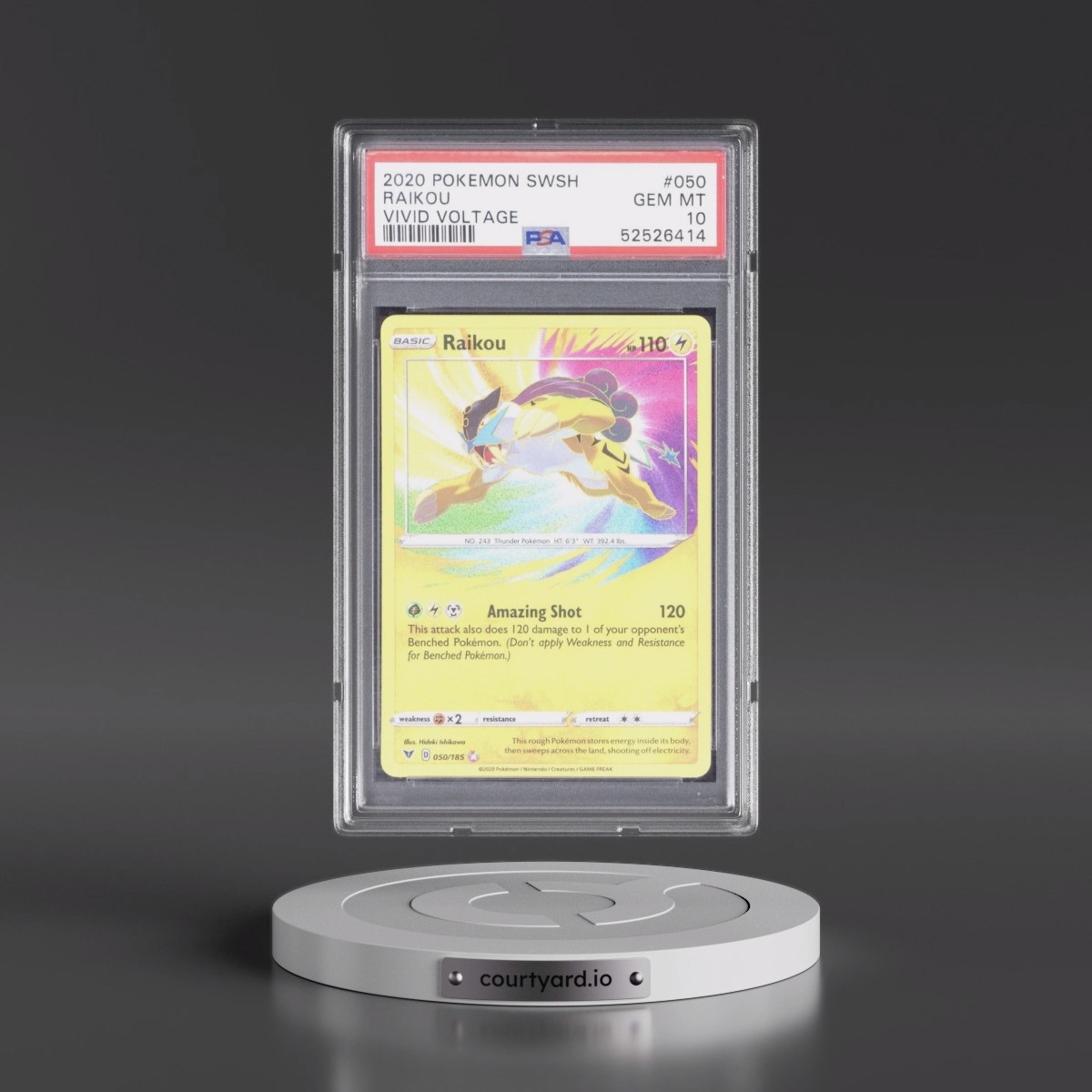 2020 Pokémon Sword & Shield Vivid Voltage #050 Raikou (PSA 10 GEM MINT)