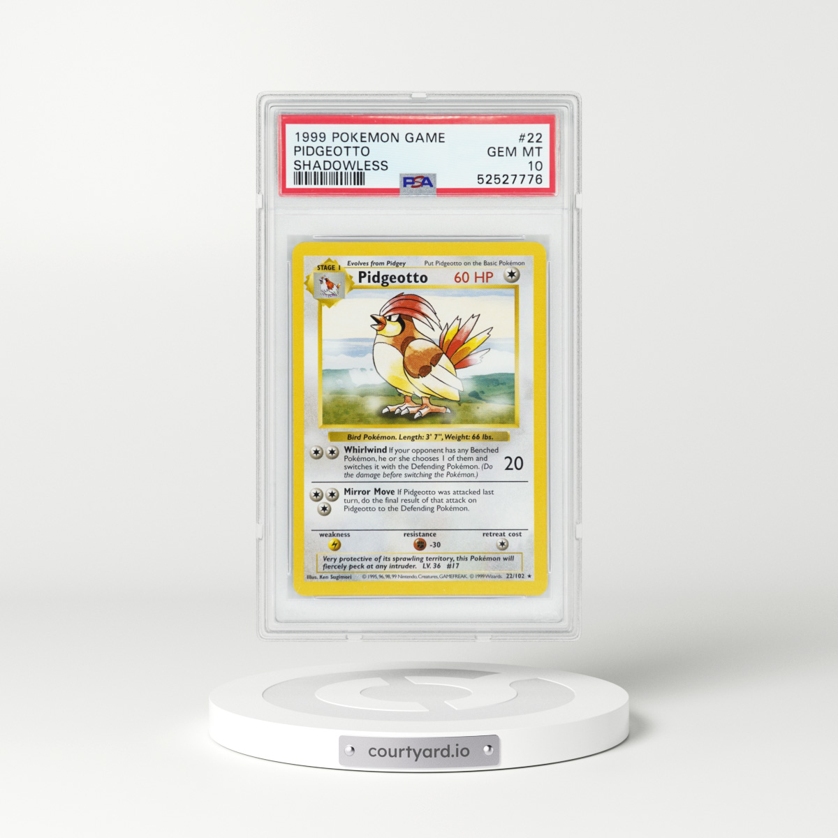 1999 Base Set #22 Pidgeotto - Shadowless (PSA 10 GEM MINT)