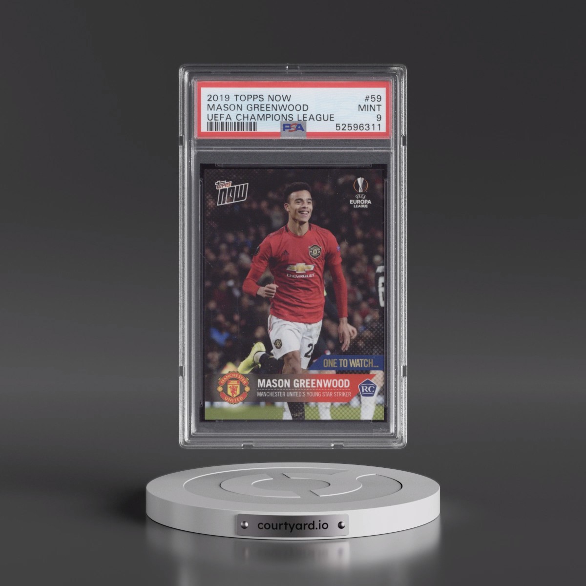 2019 Topps Now UEFA Champions League Mason Greenwood #59 PSA 9