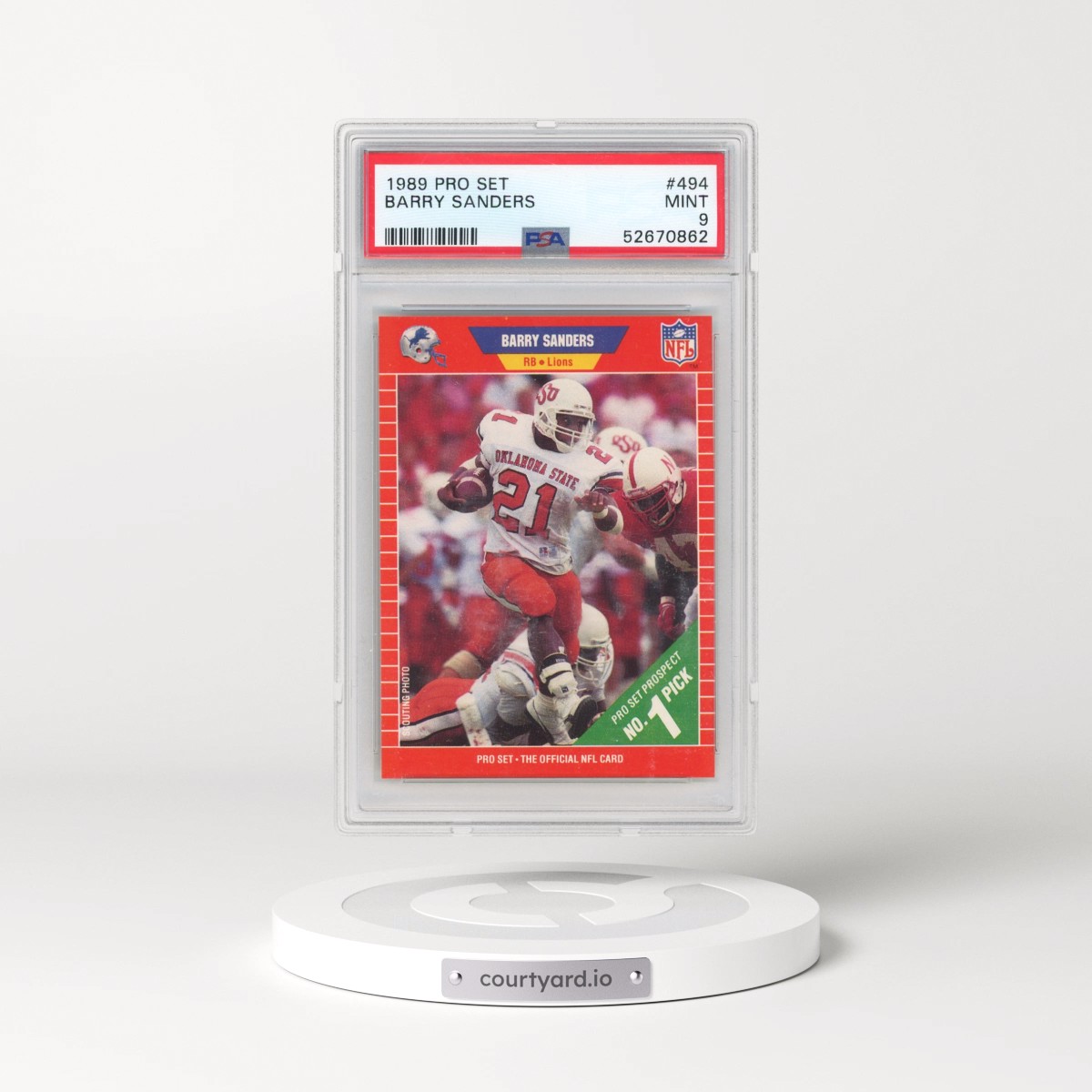 1989 Pro Set #494 Barry Sanders (PSA 9 MINT)