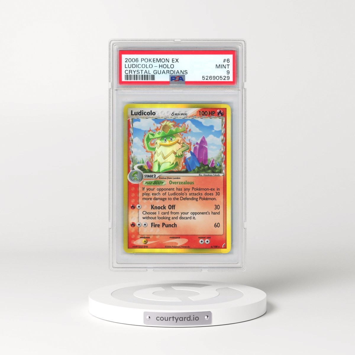 2006 Pokémon EX Crystal Guardians #6 Ludicolo - Holo (PSA 9 MINT)