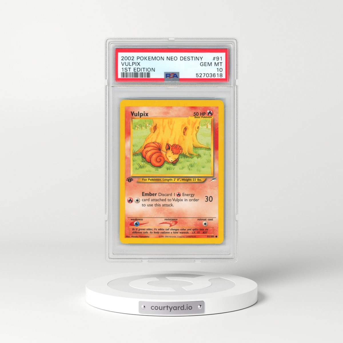 2002 Pokémon Neo Destiny #91 Vulpix - 1st Edition (PSA 10 GEM MINT)