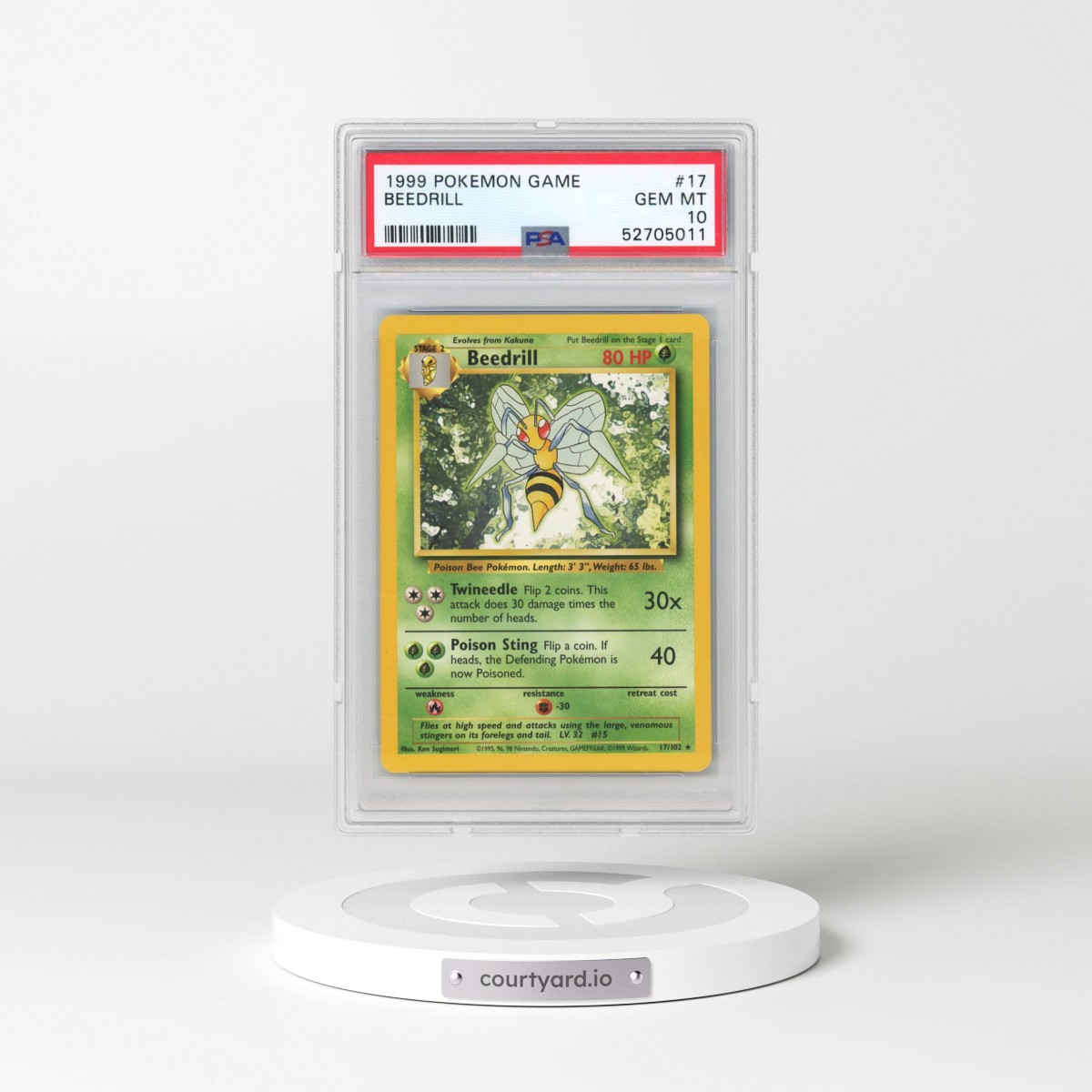 1999 Pokémon Game #17 Beedrill (PSA 10 GEM MINT)