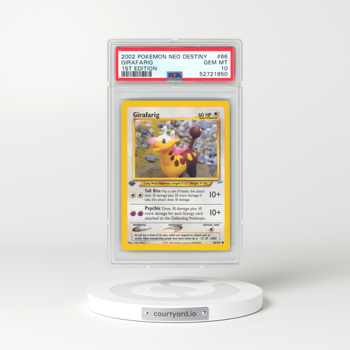 2002 Pokémon Neo Destiny #66 Girafarig - 1st Edition (PSA 10 GEM MINT)