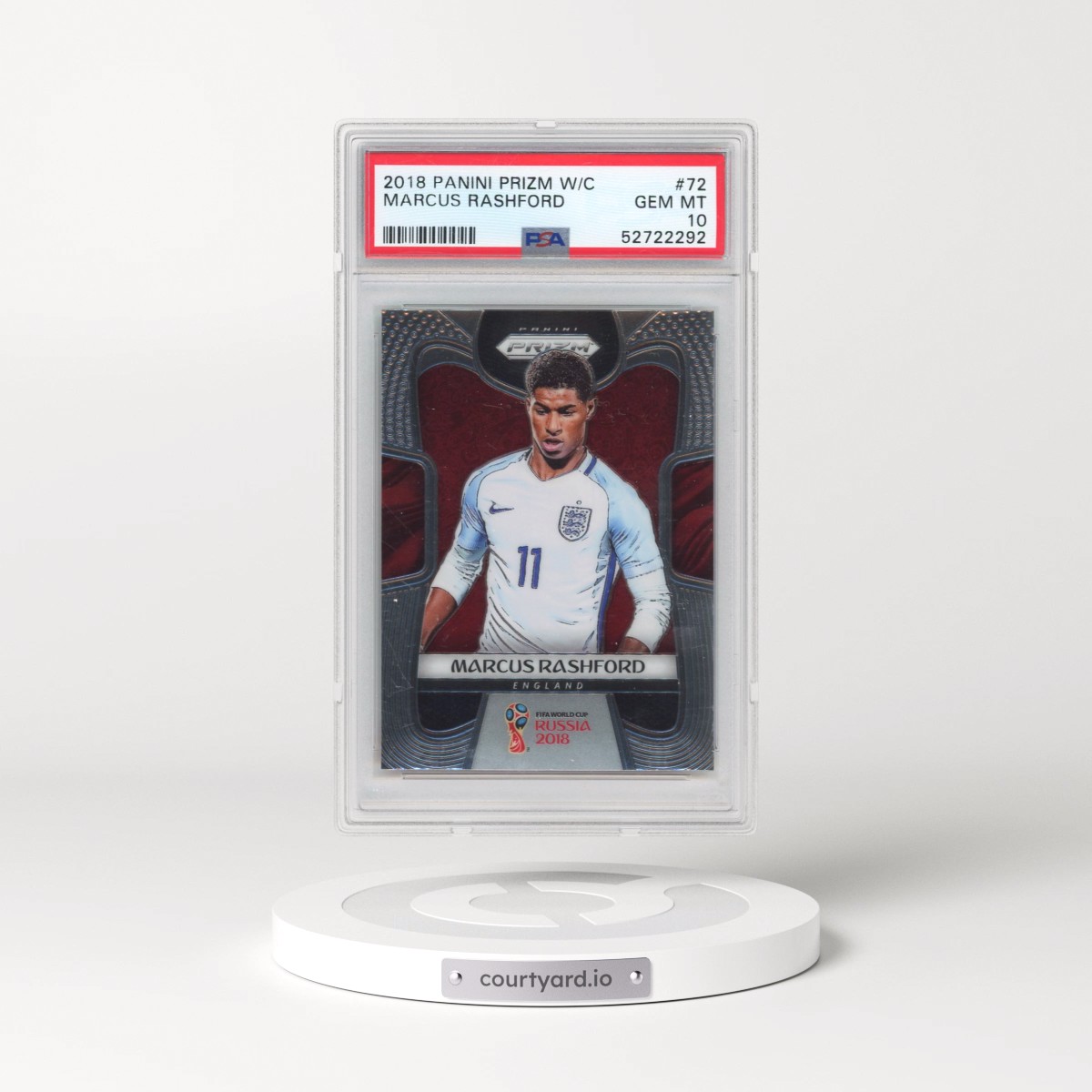 2018 Panini Prizm World Cup #72 Marcus Rashford (PSA 10 GEM MINT)
