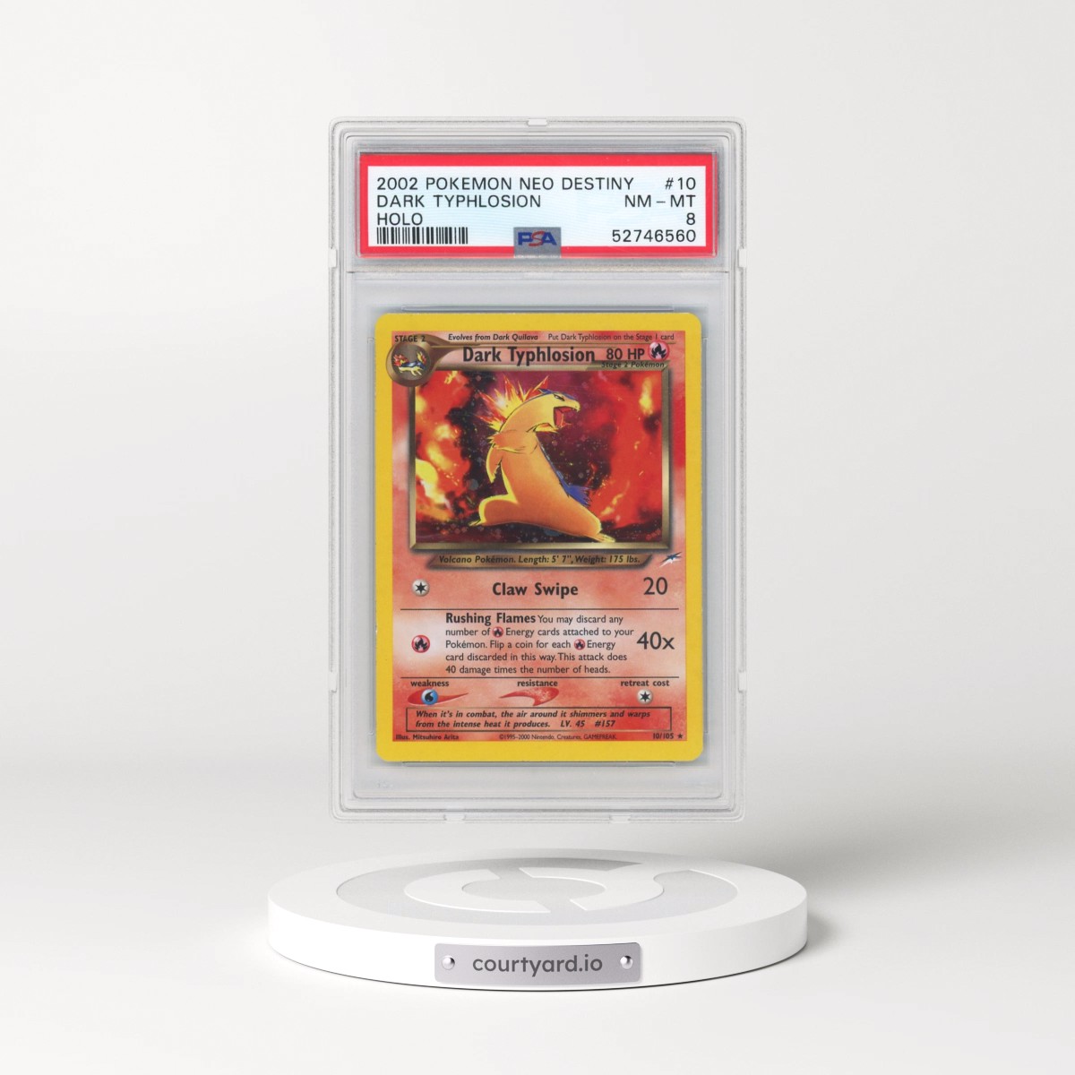 2002 Pokémon Neo Destiny #10 Dark Typhlosion - Holo (PSA 8 NM-MT)