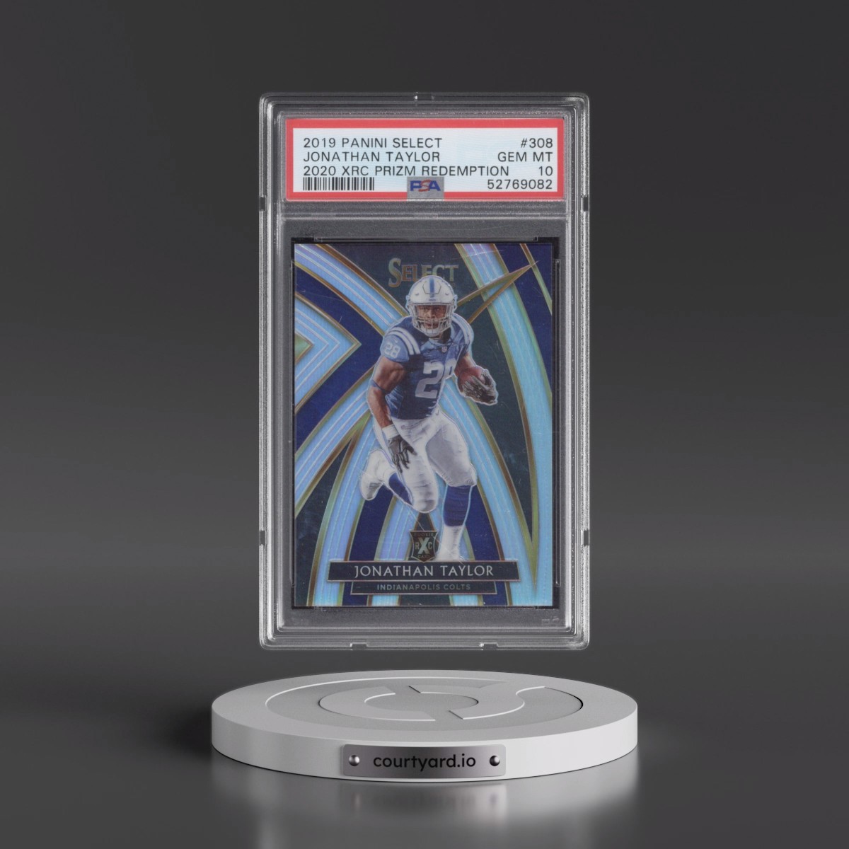 2019 Panini Select 2020 Xrc Prizm Redemption #308 Jonathan Taylor (PSA 10 GEM MINT)