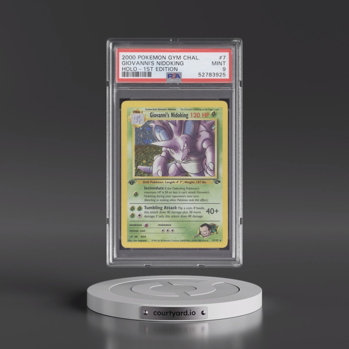 2000 Pokémon Gym Challenge #7 Giovanni's Nidoking - 1st Edition Holo (PSA 9 MINT)
