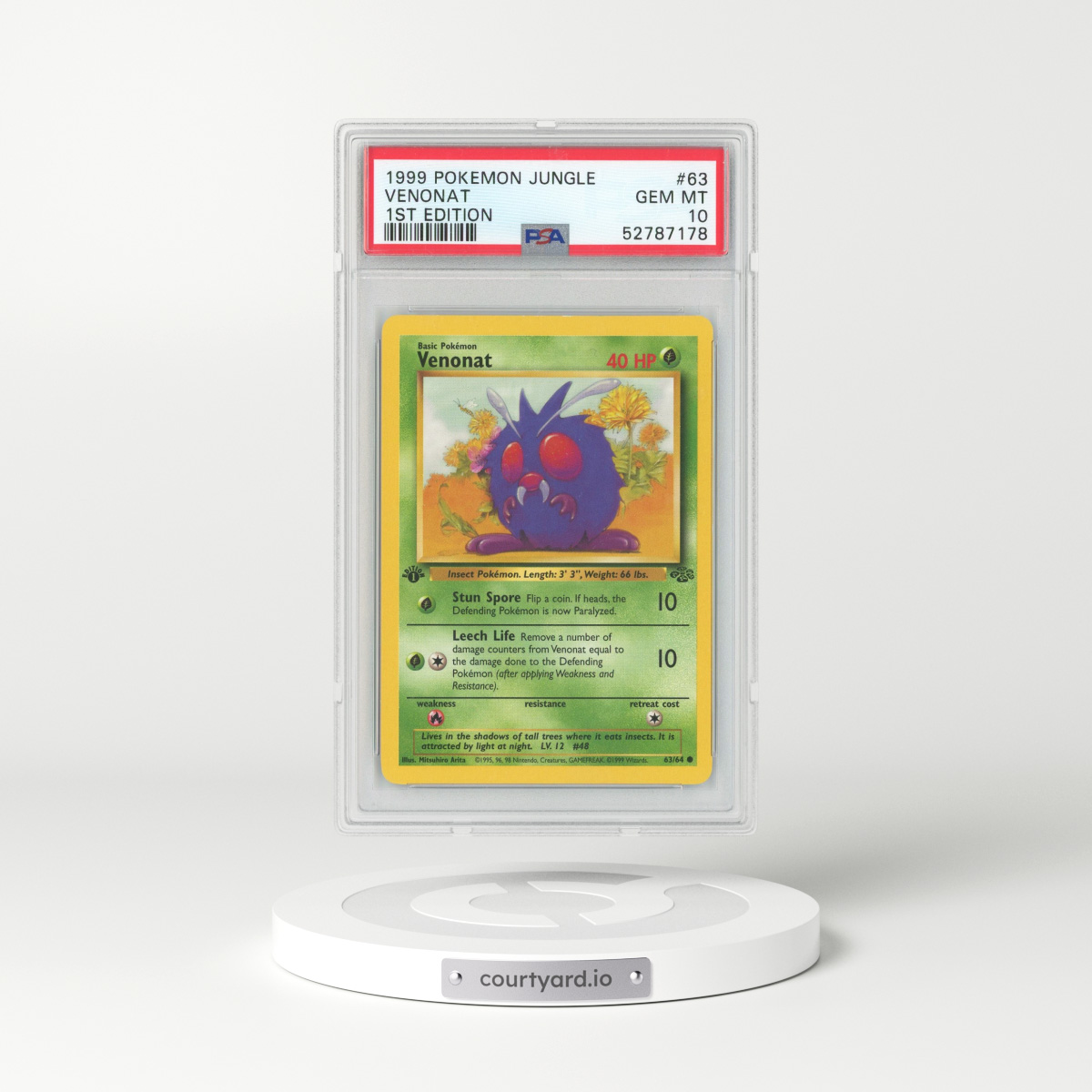 1999 Jungle #63 Venonat - 1st Edition (PSA 10 GEM MINT)