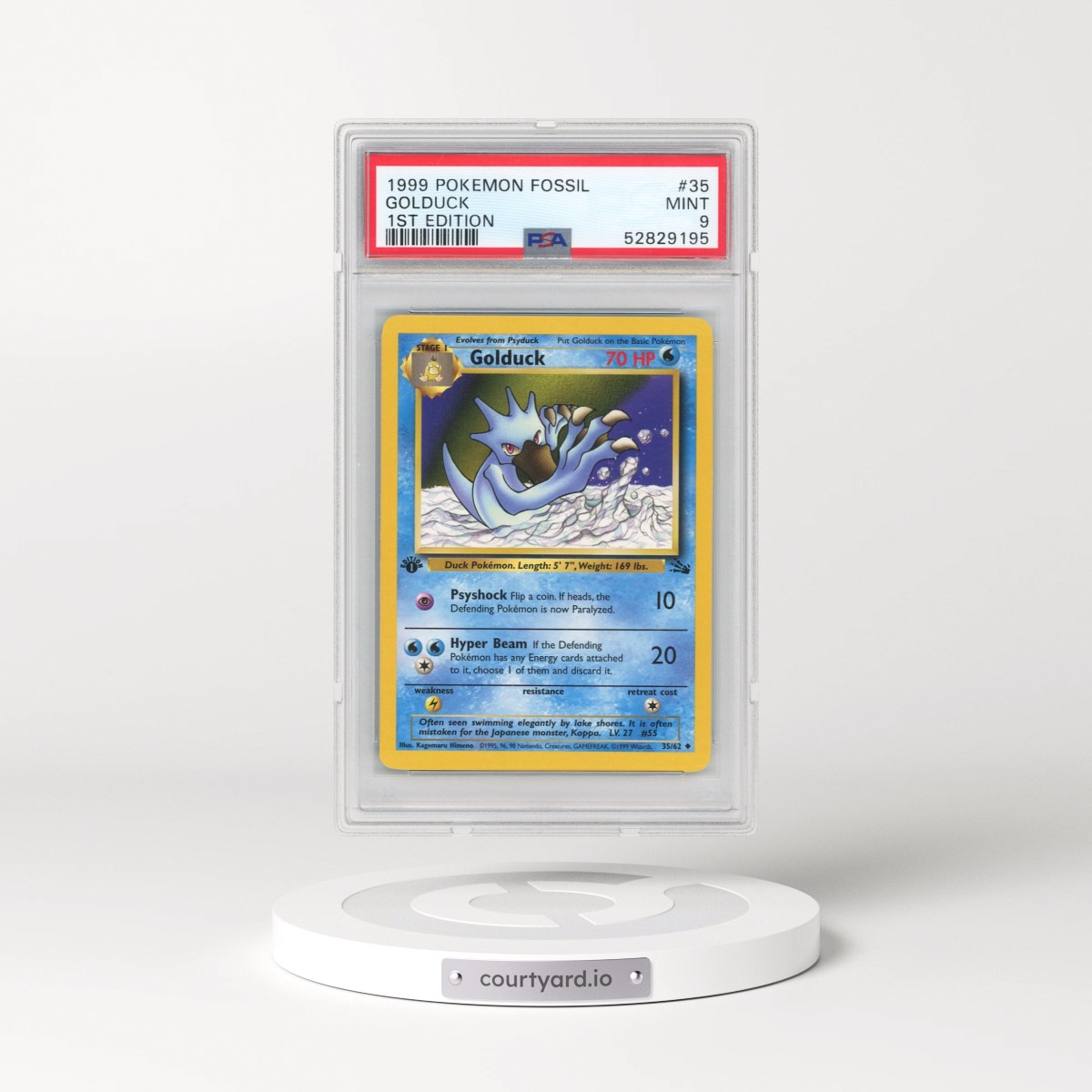 1999 Pokémon Fossil #35 Golduck - 1st Edition (PSA 9 MINT)