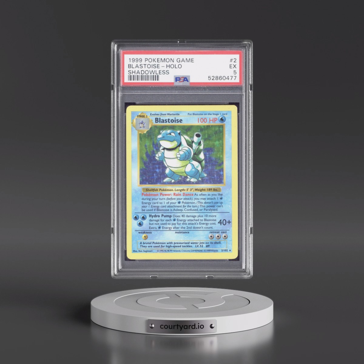1999 Pokémon Game #2 Blastoise - Holo Shadowless (PSA 5 EX)