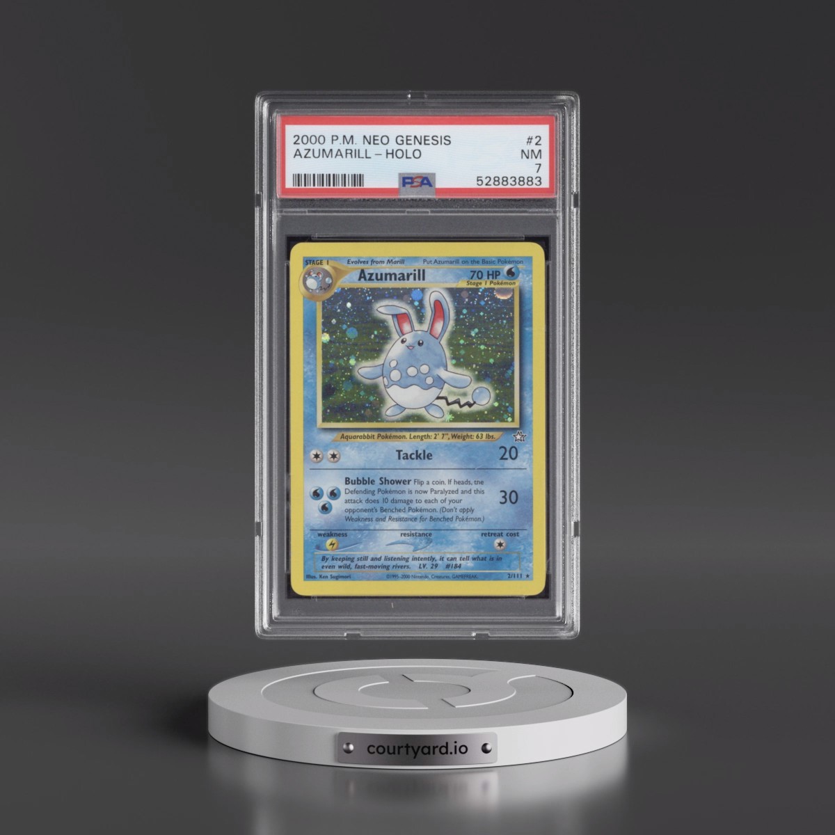 2000 Pokémon Neo Genesis #2 Azumarill - Holo (PSA 7 NM)