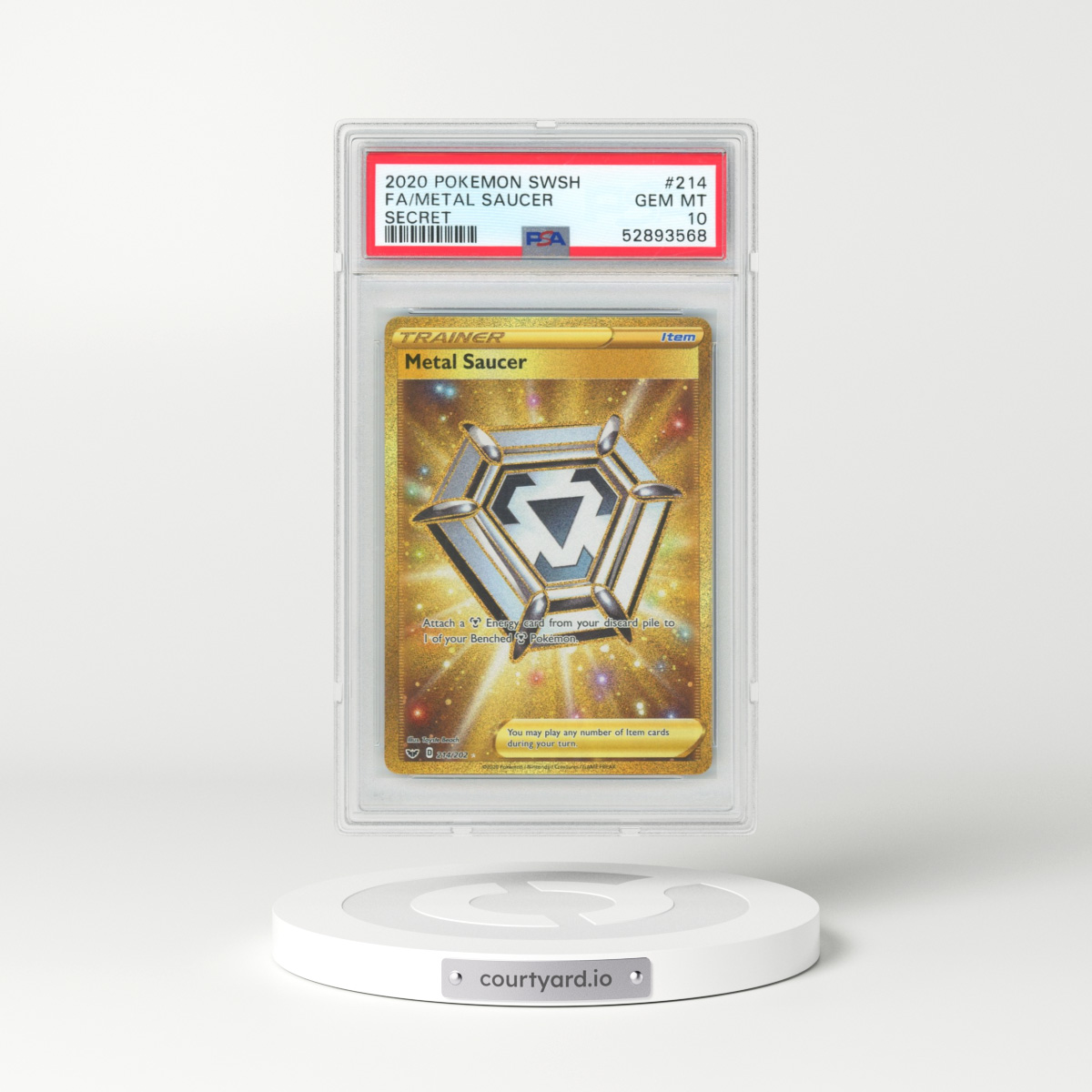 2020 Pokémon Sword & Shield #214 Metal Saucer - Full Art Secret (PSA 10 GEM MINT)