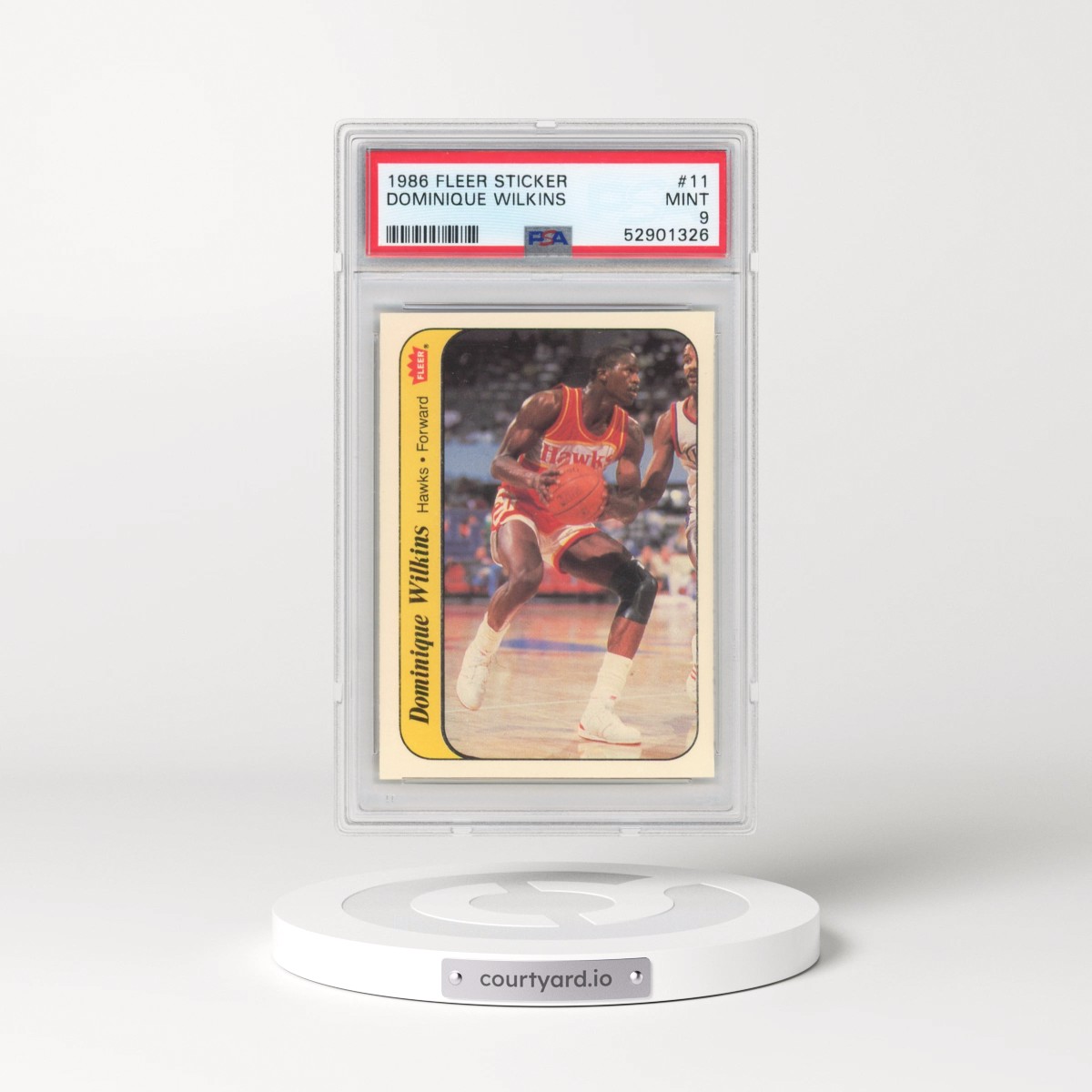 1986 Fleer Sticker #11 Dominique Wilkins (PSA 9 MINT)