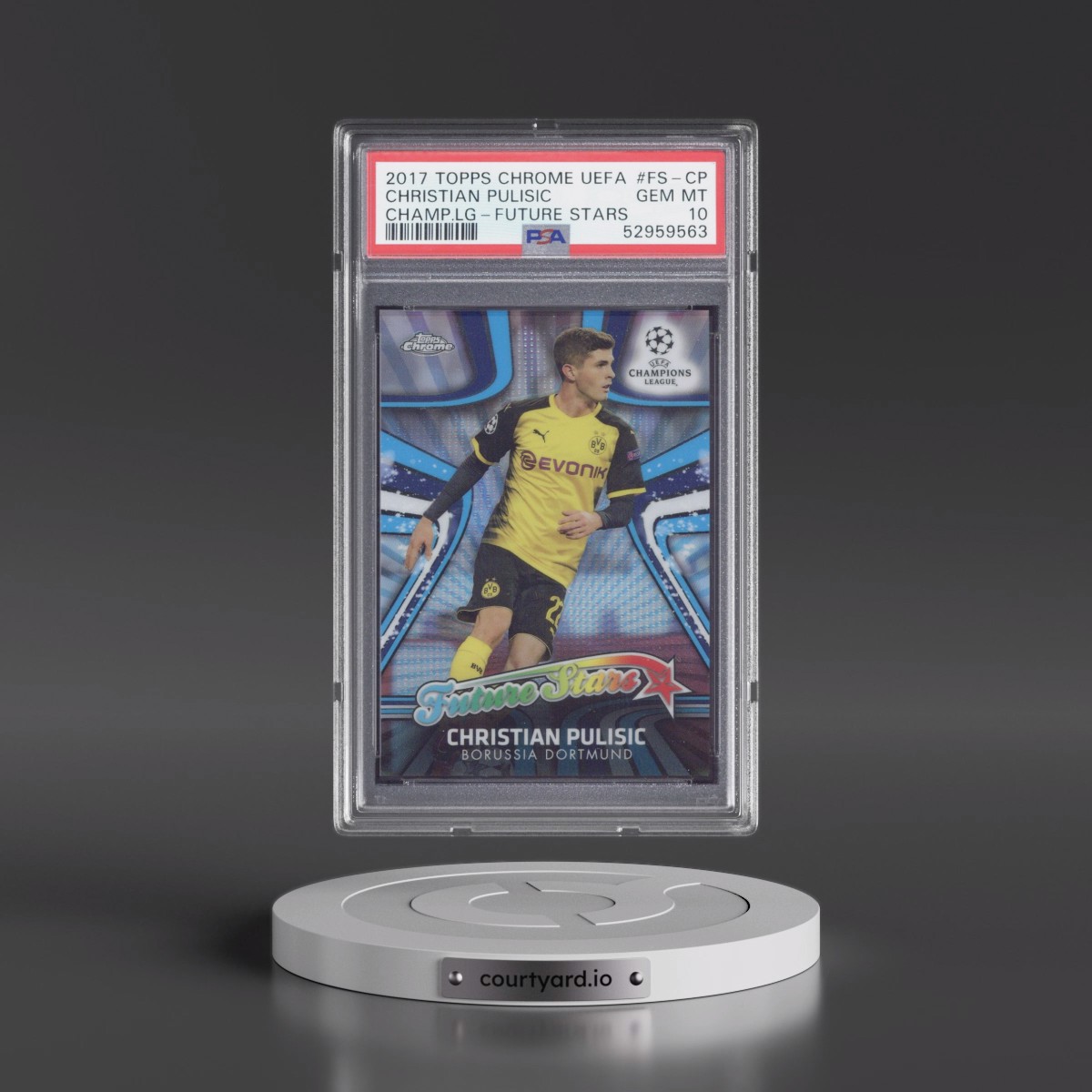 2017 Topps Chrome UEFA Champions League Future Stars #FS-CP Christian Pulisic (PSA 10 GEM MINT)