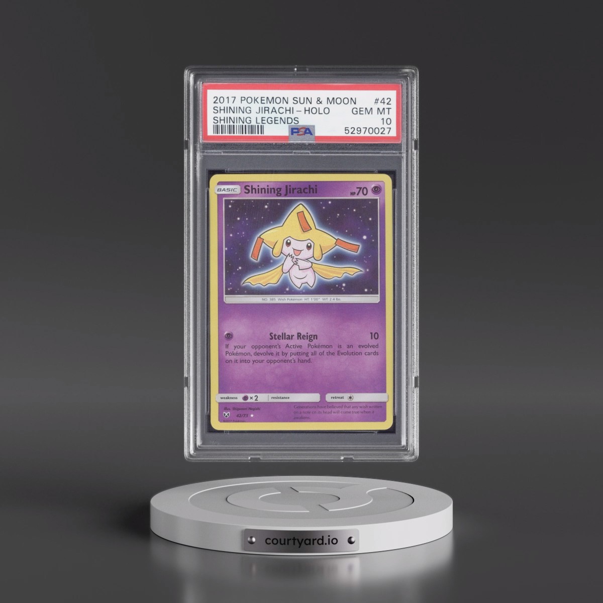 2017 Pokémon Sun & Moon Shining Legends Shining Jirachi - Holo #42 PSA 10