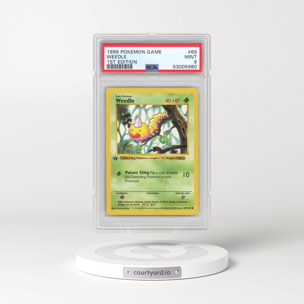1999 Pokémon Game #69 Weedle - 1st Edition (PSA 9 MINT)