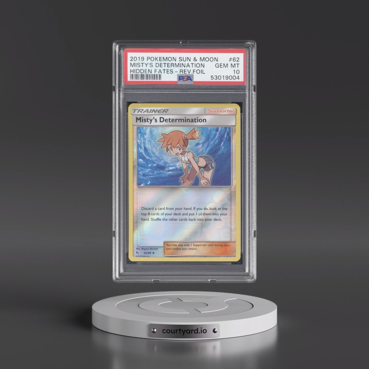 2019 Pokémon Sun & Moon Hidden Fates Misty's Determination - Reverse Foil #62 PSA 10