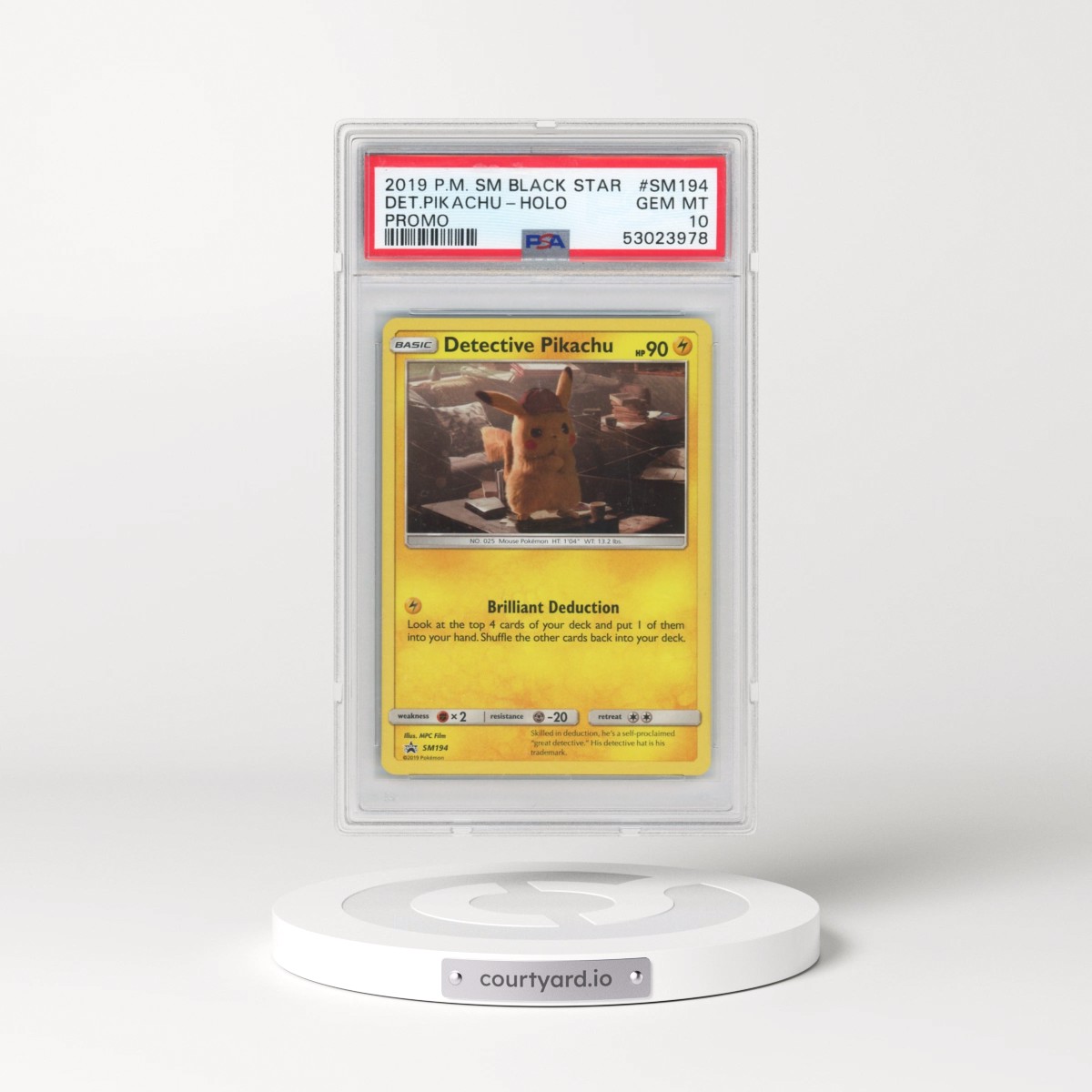 2019 Pokémon SM Black Star Promo #SM194 Detective Pikachu - Holo (PSA 10 GEM MINT)