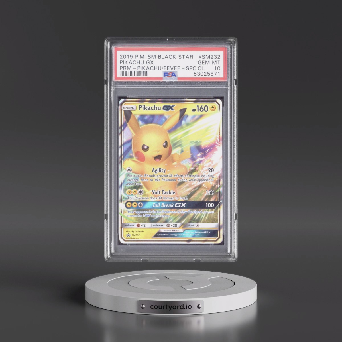 2019 Pokémon SM Black Star Promo #SM232 Pikachu GX - Holo Pikachu-GX & Eevee-GX Special Collection (PSA 10 GEM MINT)