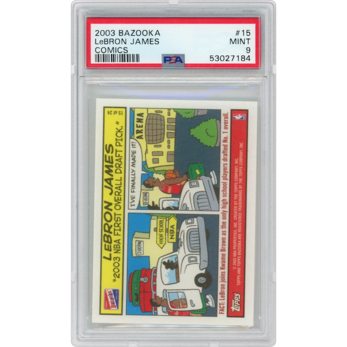 2003 Bazooka Comics #15 LeBron James (PSA 9 MINT)