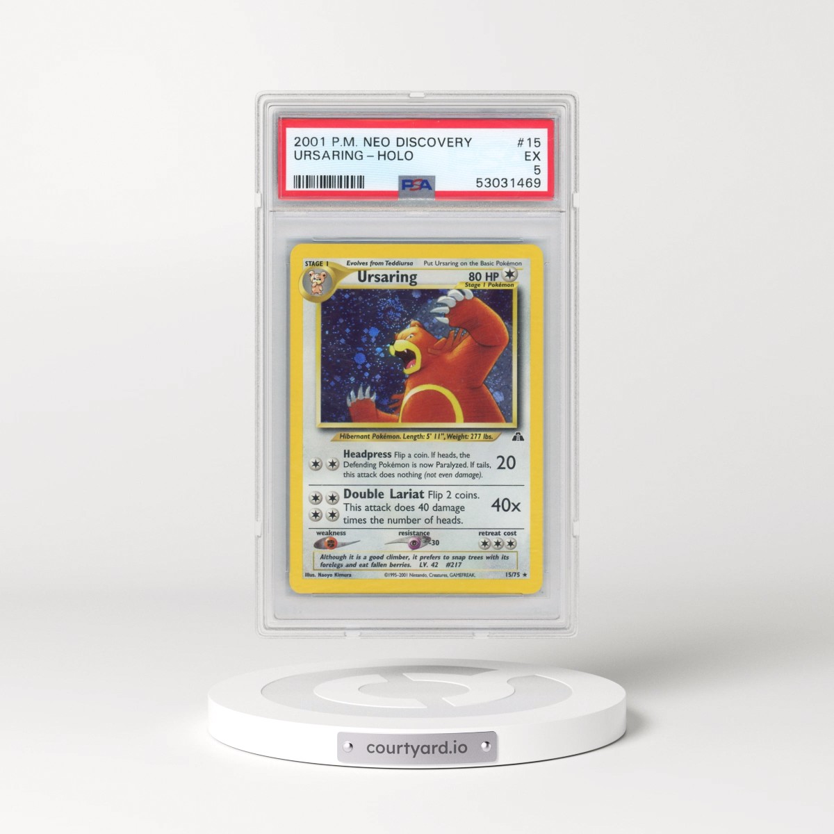 2001 Pokémon Neo Discovery #15 Ursaring - Holo (PSA 5 EX)