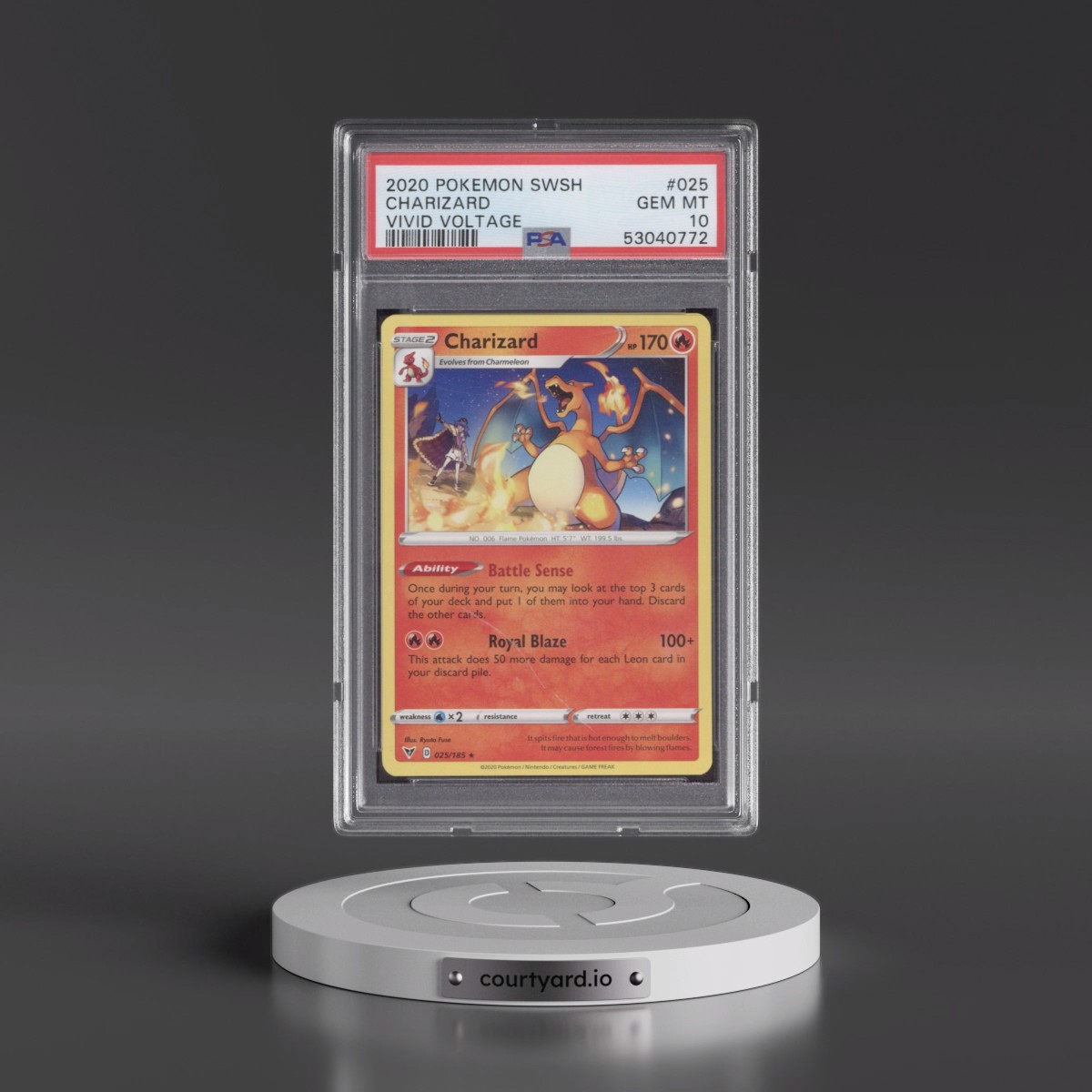 2020 Pokémon Sword & Shield Vivid Voltage #025 Charizard (PSA 10 GEM MINT)