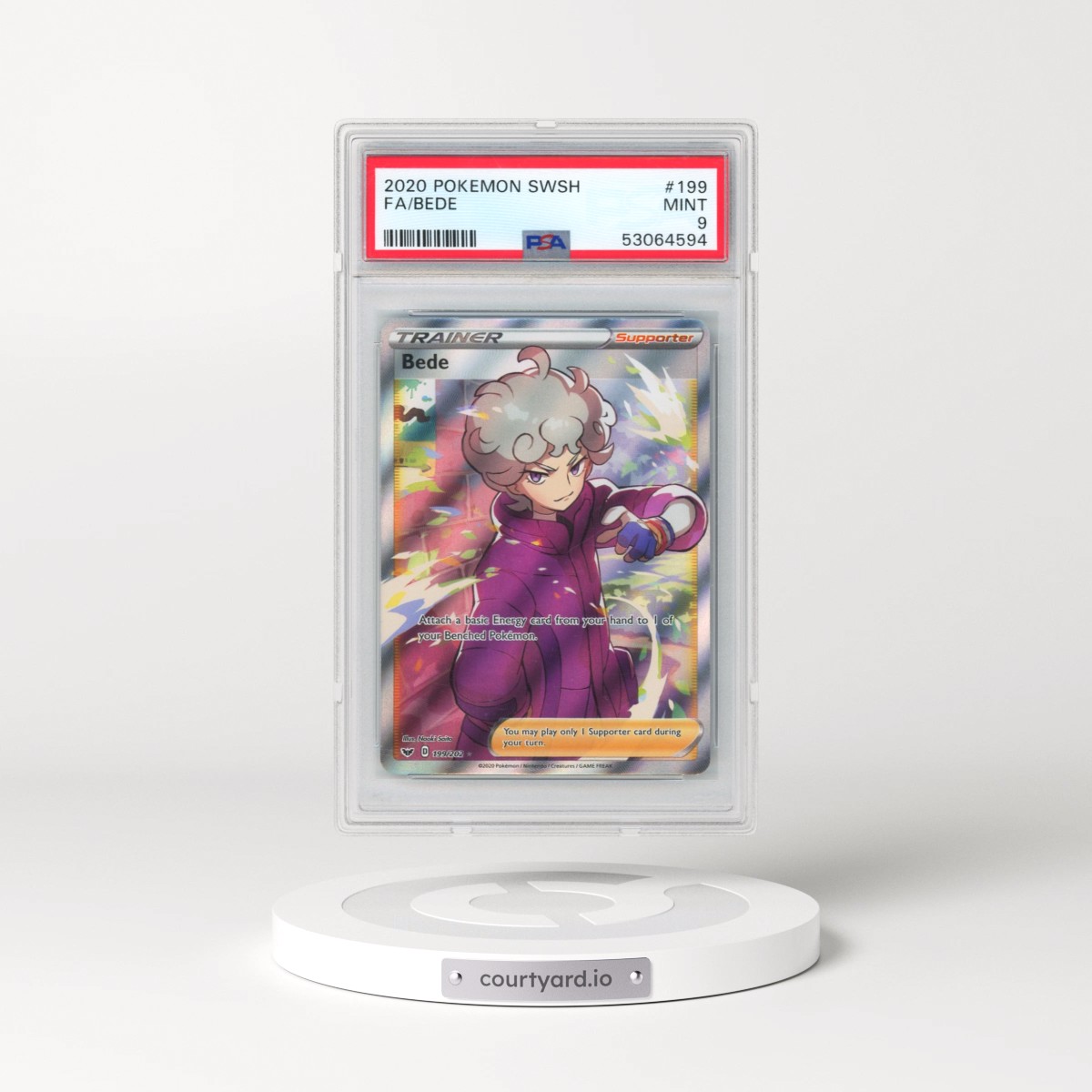 2020 Pokémon Sword & Shield #199 Bede - Full Art (PSA 9 MINT)