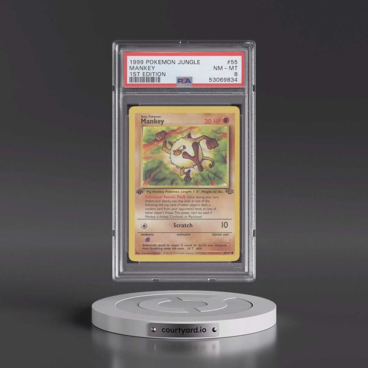 1999 Pokémon Jungle #55 Mankey - 1st Edition (PSA 8 NM-MT)