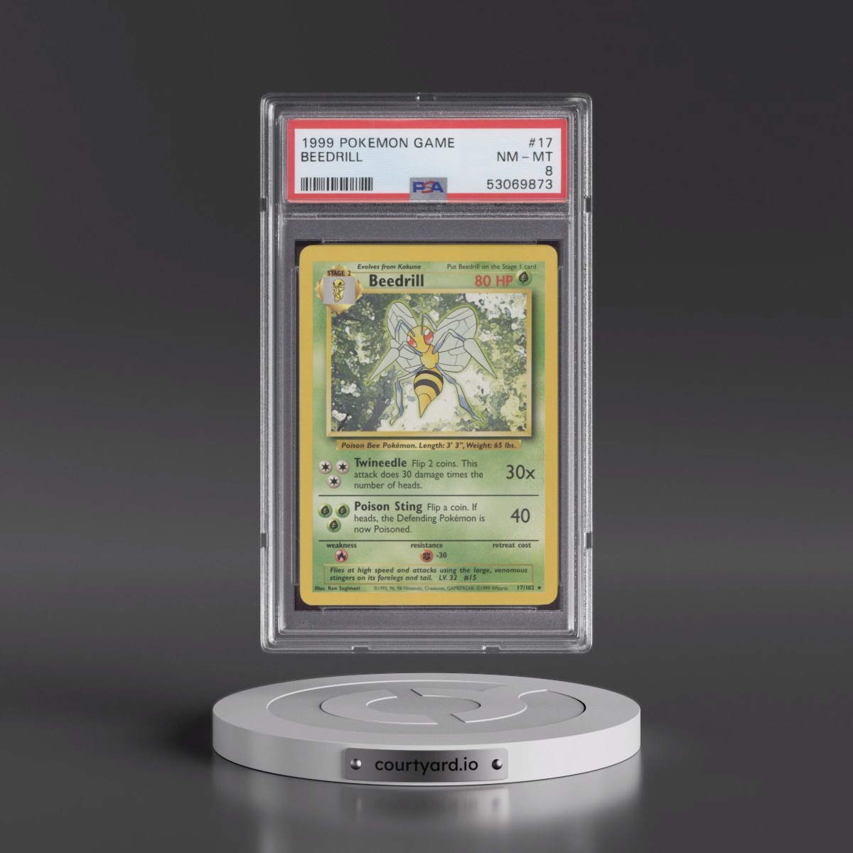 1999 Pokémon Game #17 Beedrill (PSA 8 NM-MT)