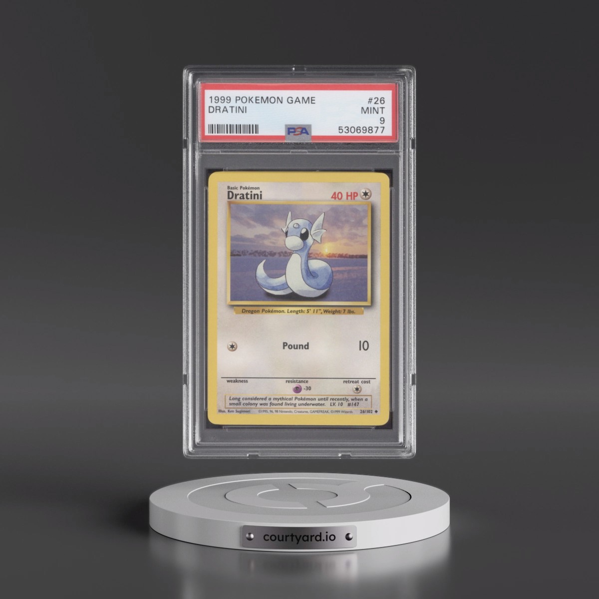 1999 Pokémon Game #26 Dratini (PSA 9 MINT)