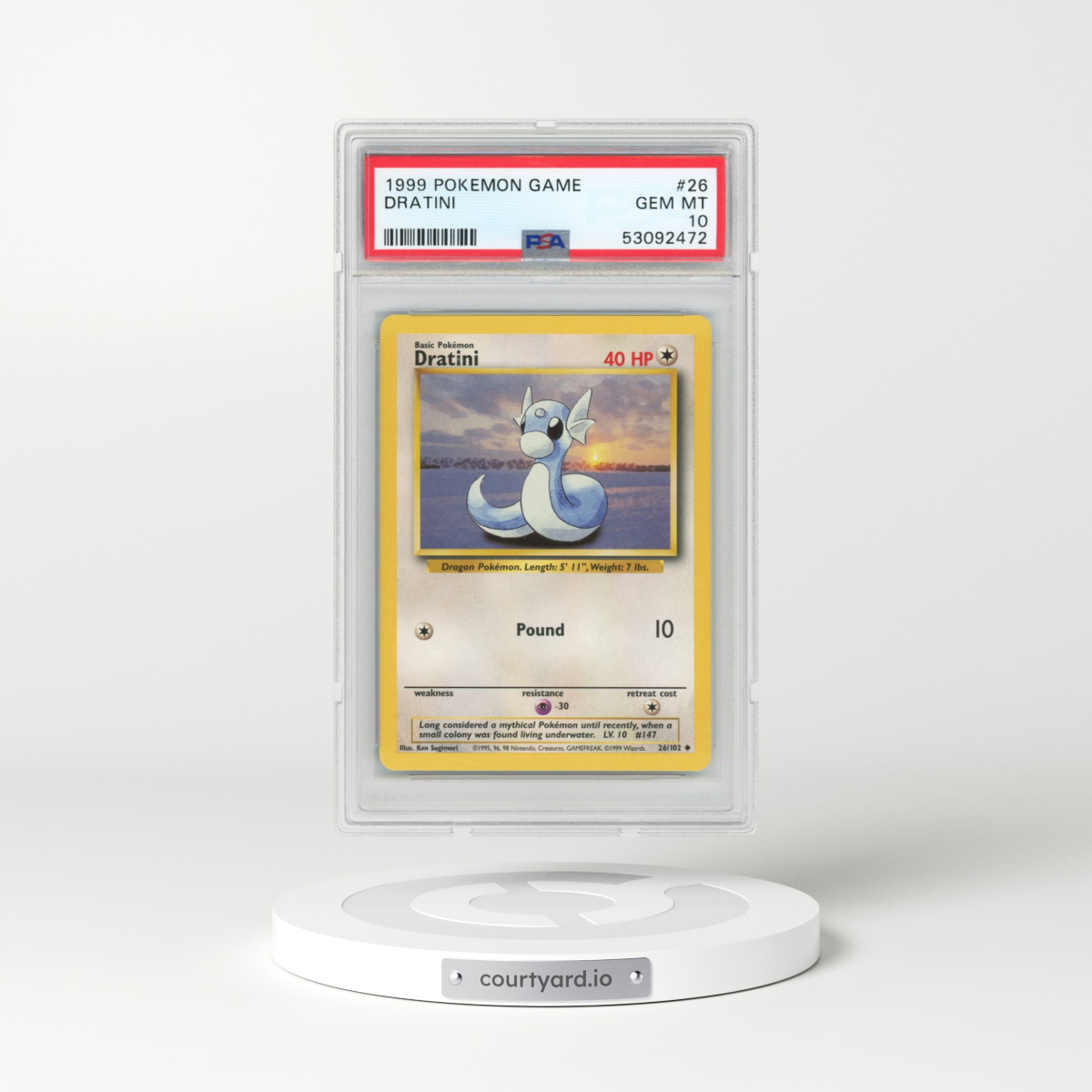1999 Pokémon Game #26 Dratini (PSA 10 GEM MINT)
