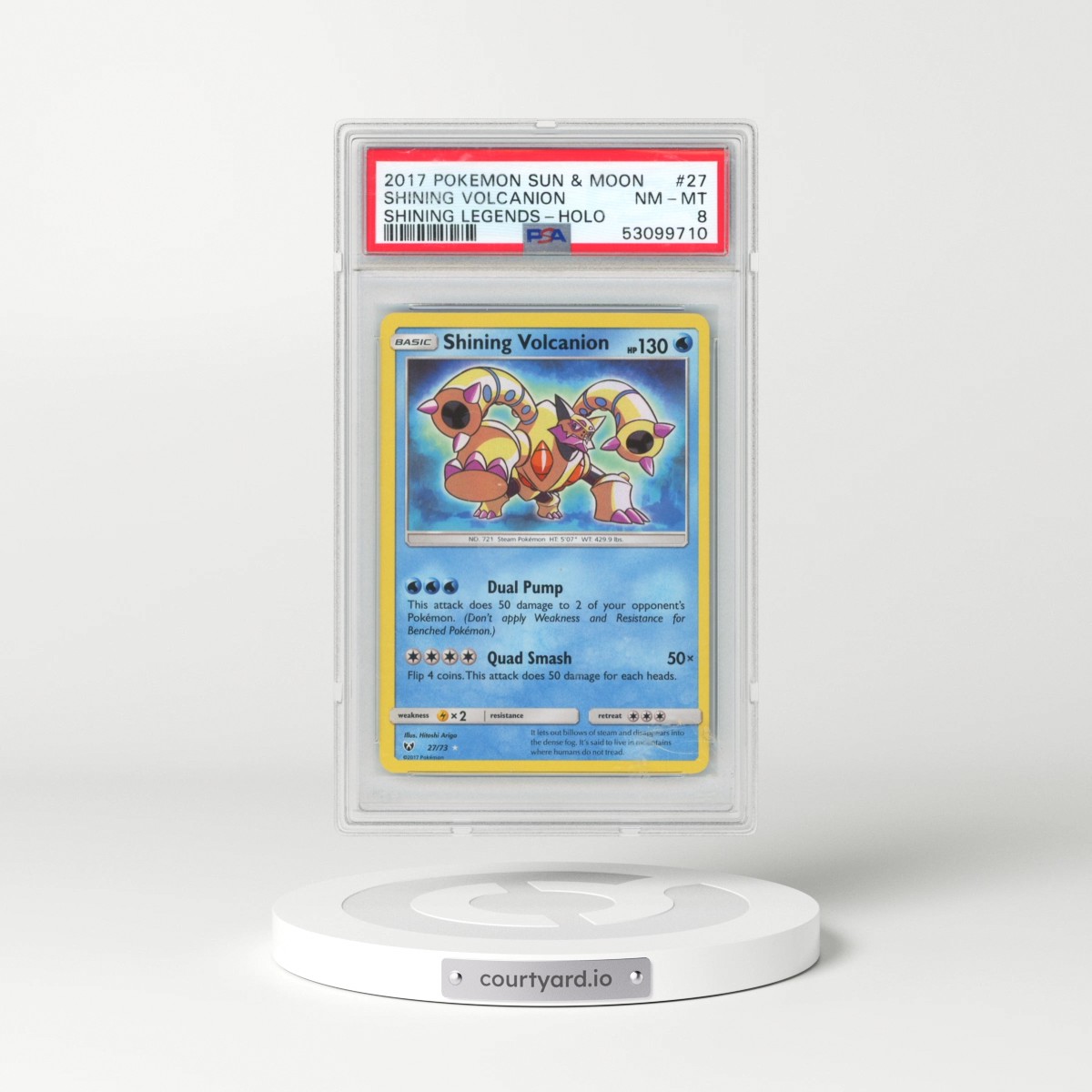 2017 Pokémon Sun & Moon Shining Legends #27 Shining Volcanion - Holo Holo (PSA 8 NM-MT)