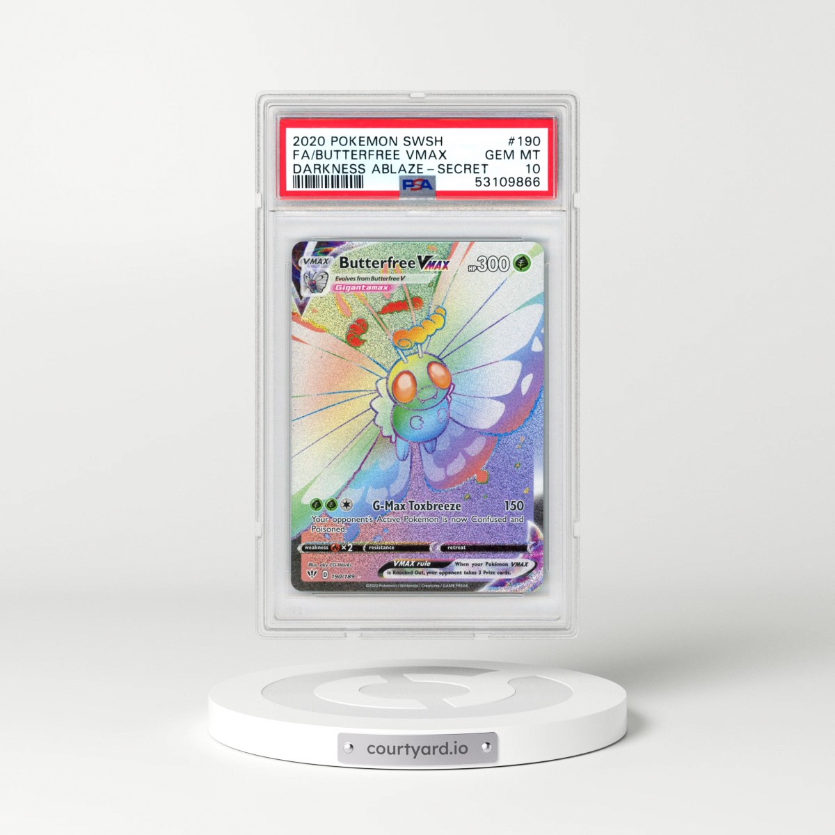 2020 Pokémon Sword & Shield Darkness Ablaze #190 Butterfree Vmax - Full Art Secret (PSA 10 GEM MINT)