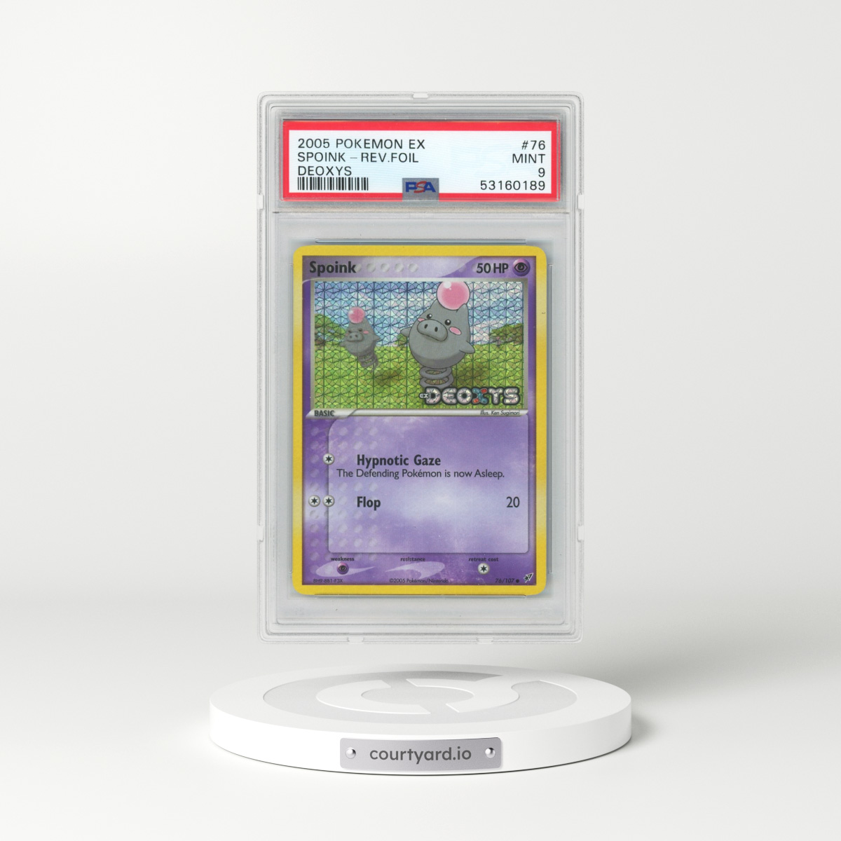 2005 Pokémon EX Deoxys #76 Spoink - Reverse Foil (PSA 9 MINT)