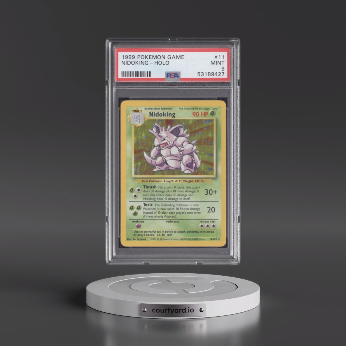 1999 Pokémon Game #11 Nidoking - Holo (PSA 9 MINT)